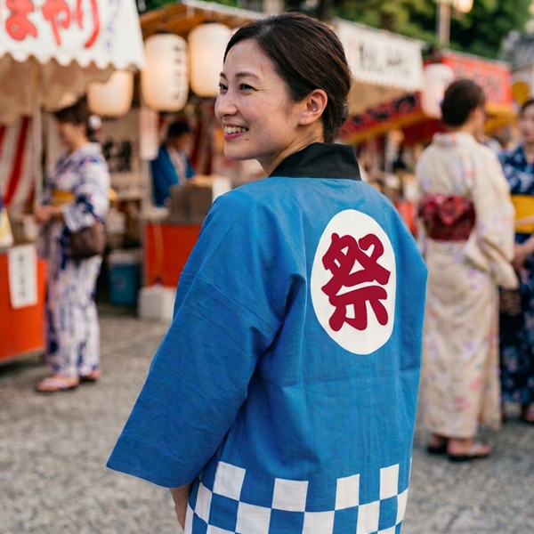 市松柄袢天(帯無し)