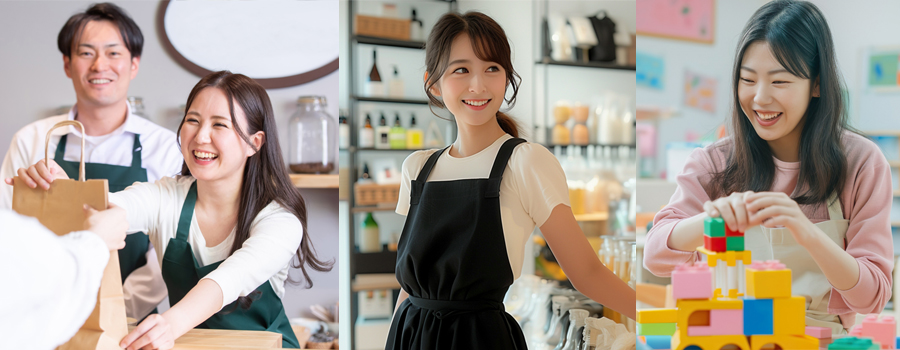 さまざまなシーンで使えるエプロン